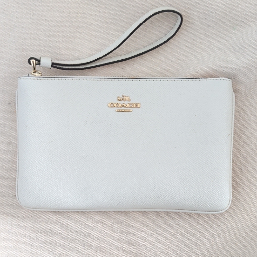 Coach Light Gray Wristlet Clutch